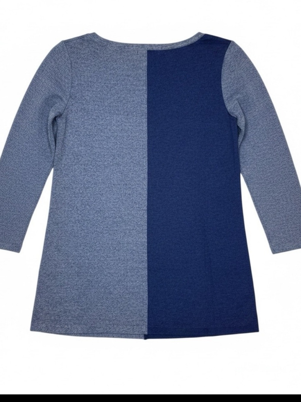NIC+ZOE Blue & Heather Gray Colorblock Lightweight Sweater 3/4 Sleeve | EUC - Picture 2 of 5